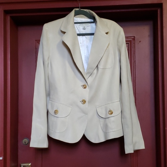 Banana Republic Tan Long Sleeve Jacket SZ 12 - Picture 4 of 12